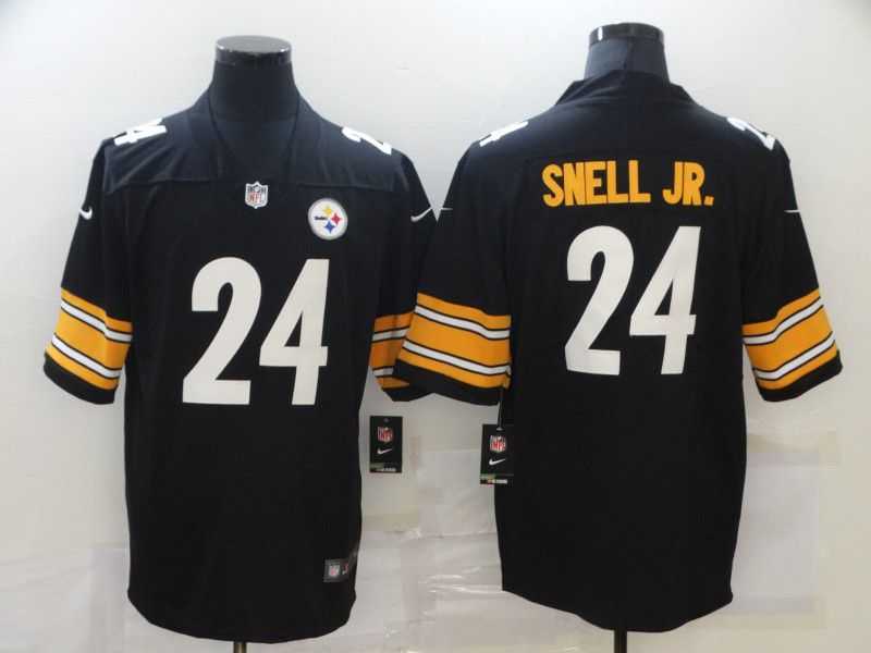 Men Pittsburgh Steelers 24 Snell jr Black white Nike Limited Vapor Untouchable NFL Jerseys